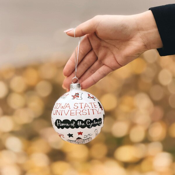 Iowa State Julia Gash Glass Holiday Ornament